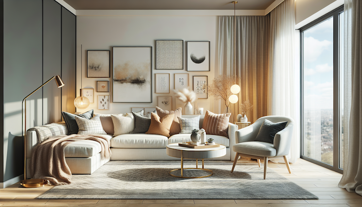A beautiful living room, improved with various interior design hacks and tips